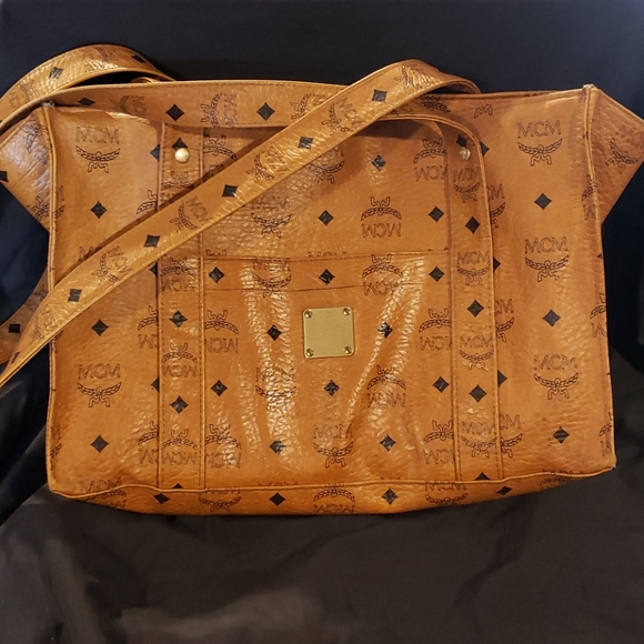 MCM Leather Tote Bag Shoulder Bag Purse - Picture 2 of 7